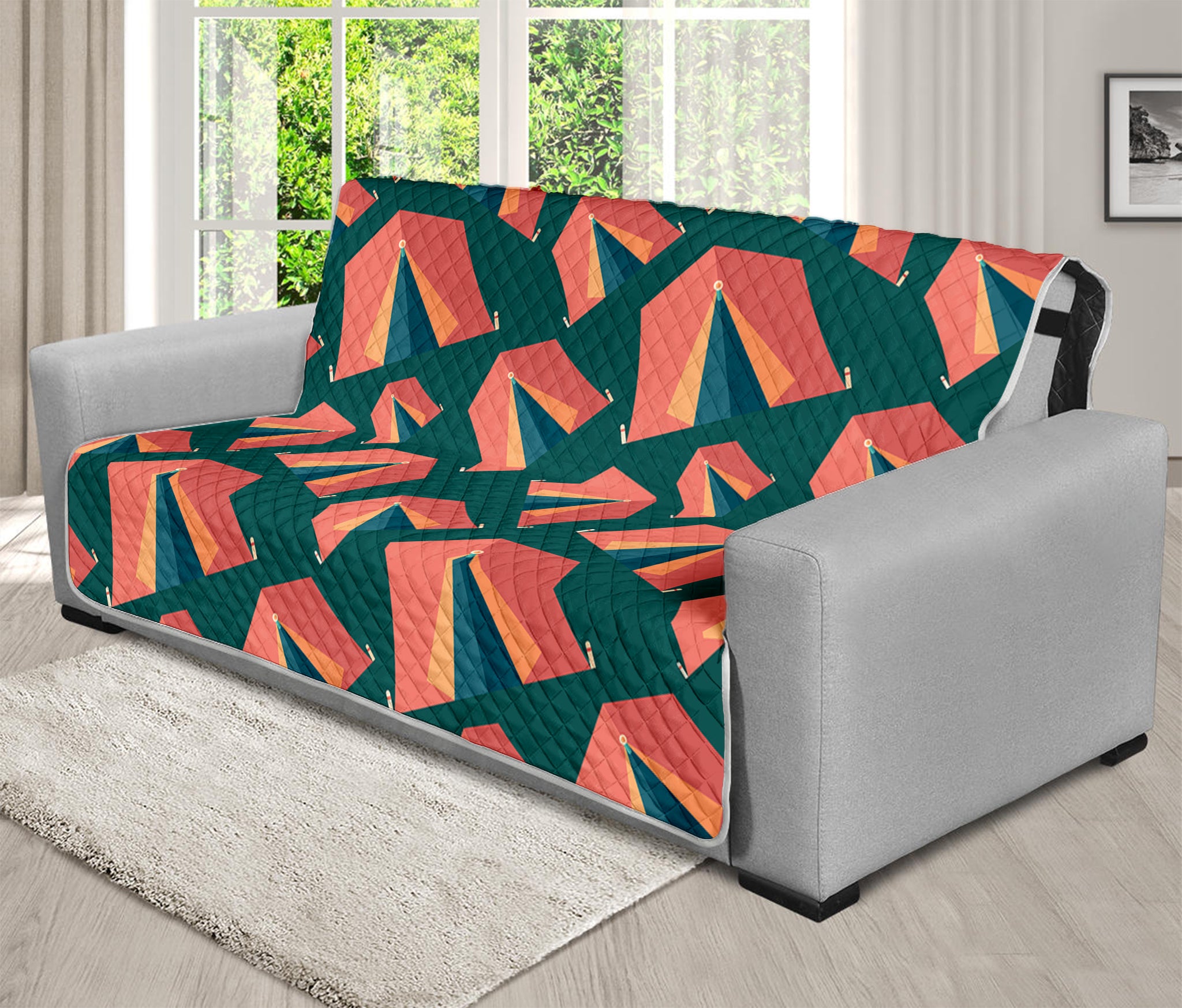 Camping Tent Pattern Print Futon Protector