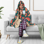 Camping Tent Pattern Print Hooded Blanket