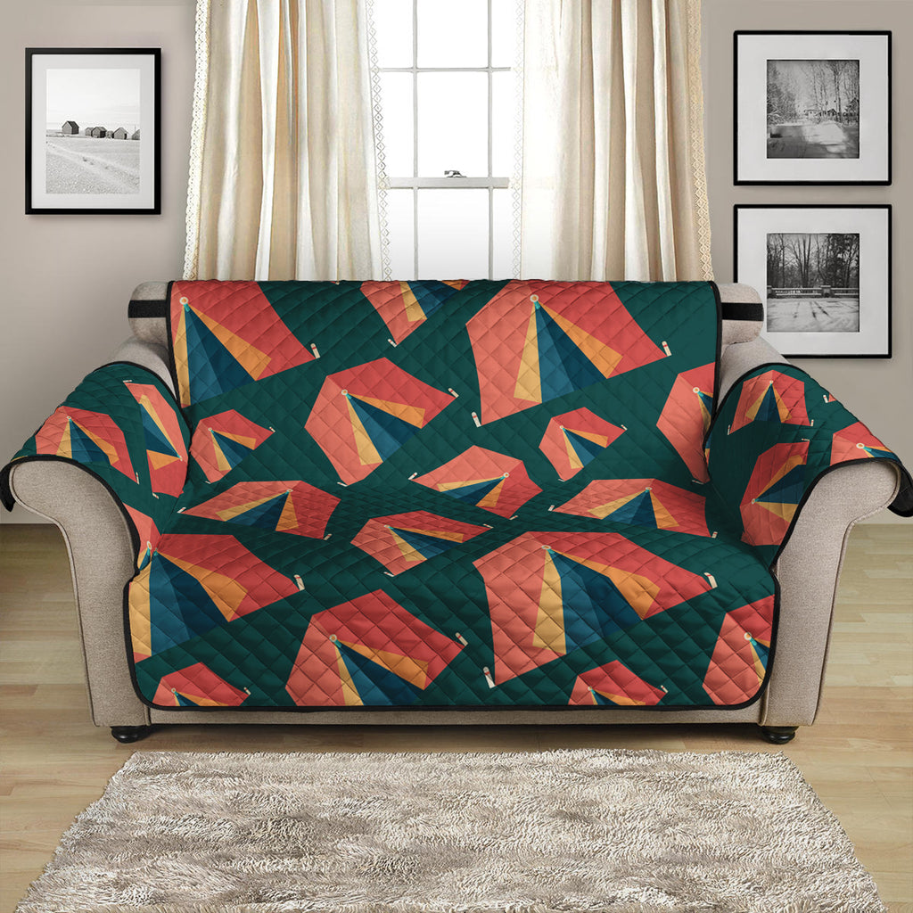 Camping Tent Pattern Print Loveseat Protector