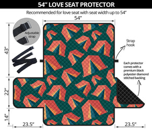 Camping Tent Pattern Print Loveseat Protector