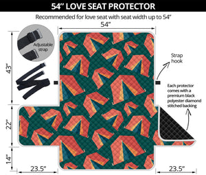 Camping Tent Pattern Print Loveseat Protector