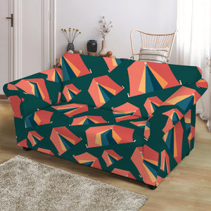 Camping Tent Pattern Print Loveseat Slipcover