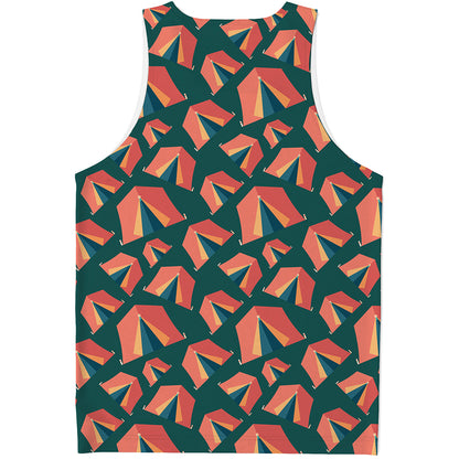 Camping Tent Pattern Print Men's Tank Top