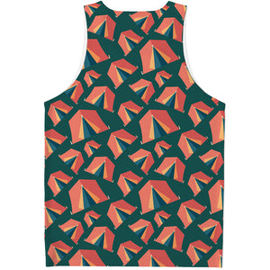 Camping Tent Pattern Print Men's Tank Top