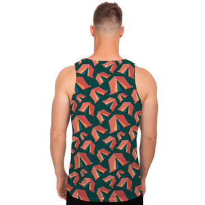 Camping Tent Pattern Print Men's Tank Top