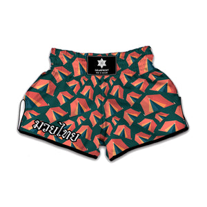 Camping Tent Pattern Print Muay Thai Boxing Shorts