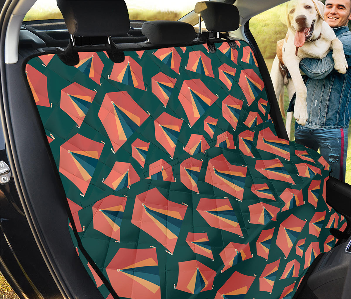 Camping Tent Pattern Print Pet Car Back Seat Cover