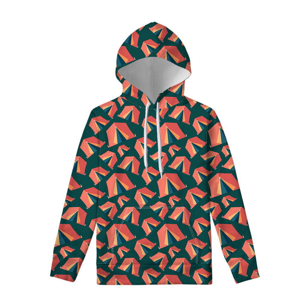 Camping Tent Pattern Print Pullover Hoodie