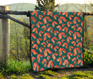 Camping Tent Pattern Print Quilt