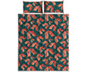 Camping Tent Pattern Print Quilt Bed Set