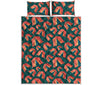 Camping Tent Pattern Print Quilt Bed Set