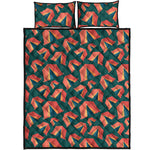 Camping Tent Pattern Print Quilt Bed Set