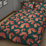 Camping Tent Pattern Print Quilt Bed Set