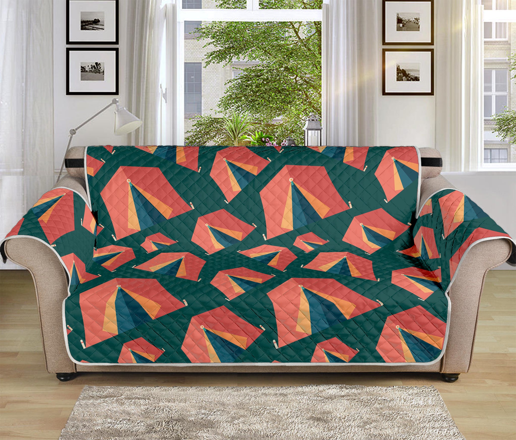 Camping Tent Pattern Print Sofa Protector