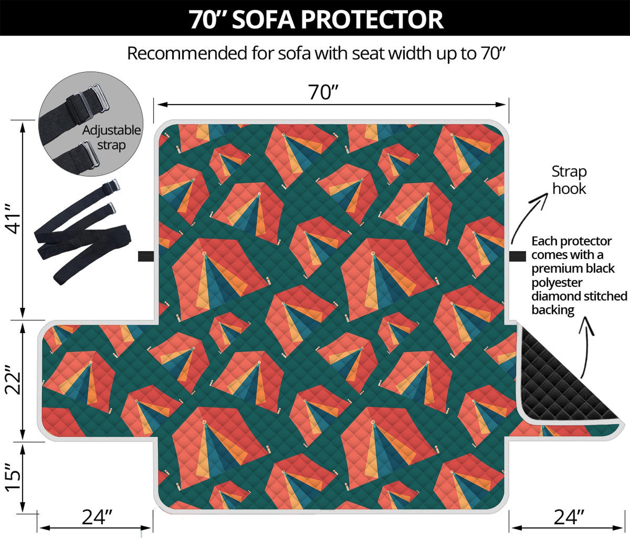 Camping Tent Pattern Print Sofa Protector