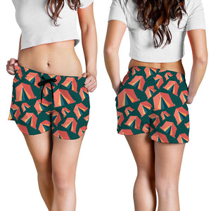 Camping Tent Pattern Print Women's Shorts