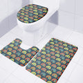 Camping Van Pattern Print 3 Piece Bath Mat Set