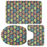 Camping Van Pattern Print 3 Piece Bath Mat Set