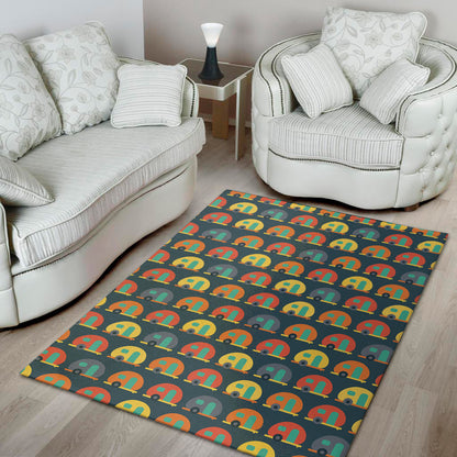 Camping Van Pattern Print Area Rug