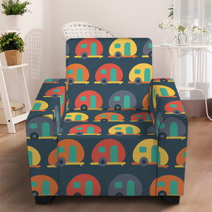 Camping Van Pattern Print Armchair Slipcover