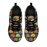 Camping Van Pattern Print Black Sneakers