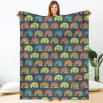 Camping Van Pattern Print Blanket