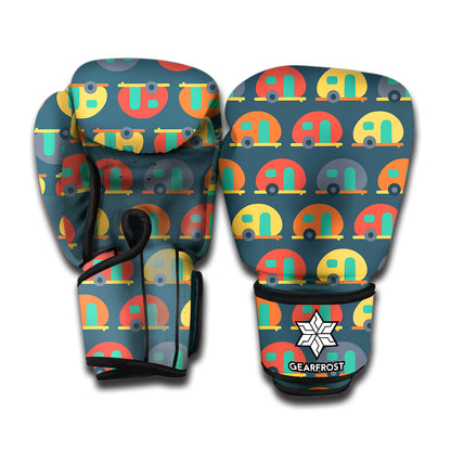 Camping Van Pattern Print Boxing Gloves