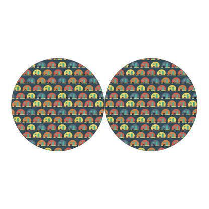 Camping Van Pattern Print Car Coasters