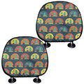 Camping Van Pattern Print Car Headrest Covers