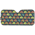 Camping Van Pattern Print Car Sun Shade