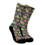 Camping Van Pattern Print Crew Socks