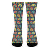 Camping Van Pattern Print Crew Socks