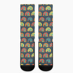 Camping Van Pattern Print Crew Socks