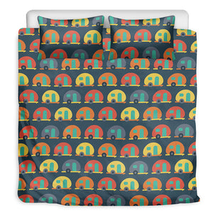 Camping Van Pattern Print Duvet Cover Bedding Set