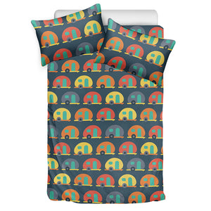 Camping Van Pattern Print Duvet Cover Bedding Set