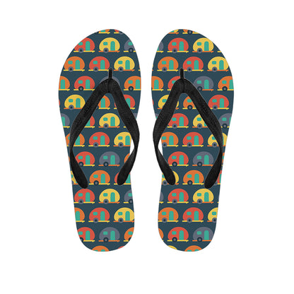 Camping Van Pattern Print Flip Flops