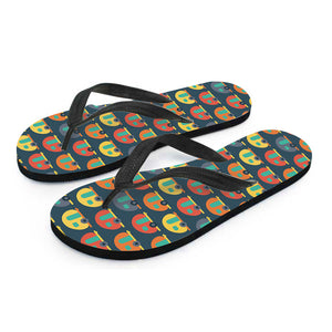 Camping Van Pattern Print Flip Flops