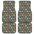 Camping Van Pattern Print Front and Back Car Floor Mats