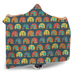 Camping Van Pattern Print Hooded Blanket