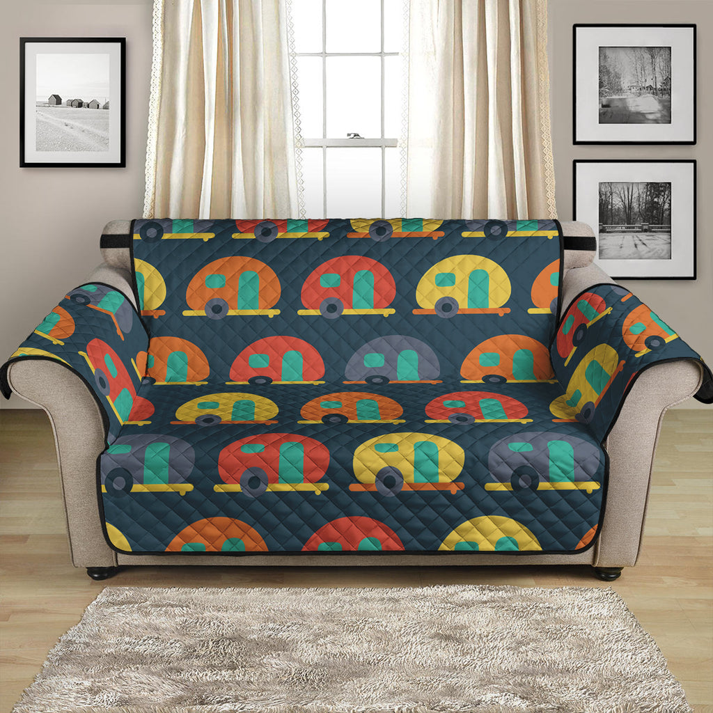 Camping Van Pattern Print Loveseat Protector