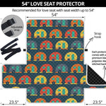 Camping Van Pattern Print Loveseat Protector