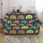 Camping Van Pattern Print Loveseat Slipcover