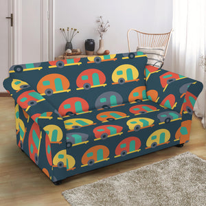 Camping Van Pattern Print Loveseat Slipcover