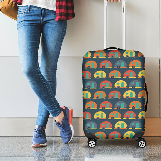 Camping Van Pattern Print Luggage Cover