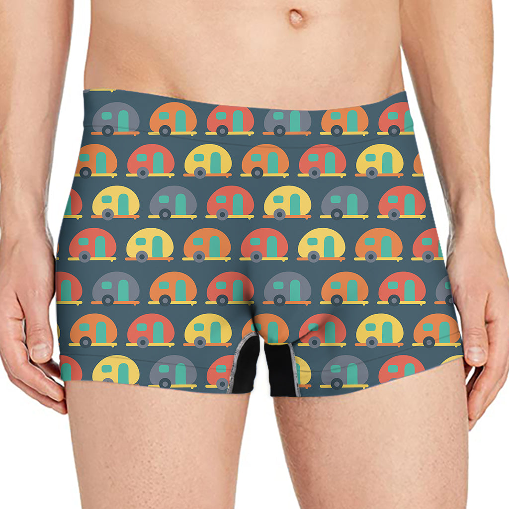 Camping Van Pattern Print Men's Boxer Briefs