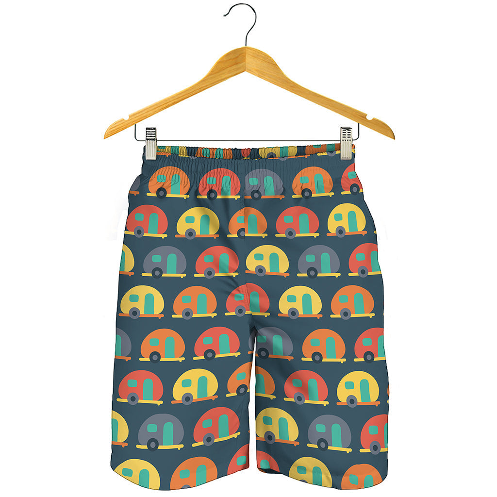 Camping Van Pattern Print Men's Shorts