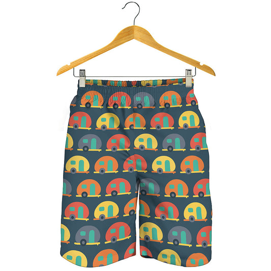 Camping Van Pattern Print Men's Shorts
