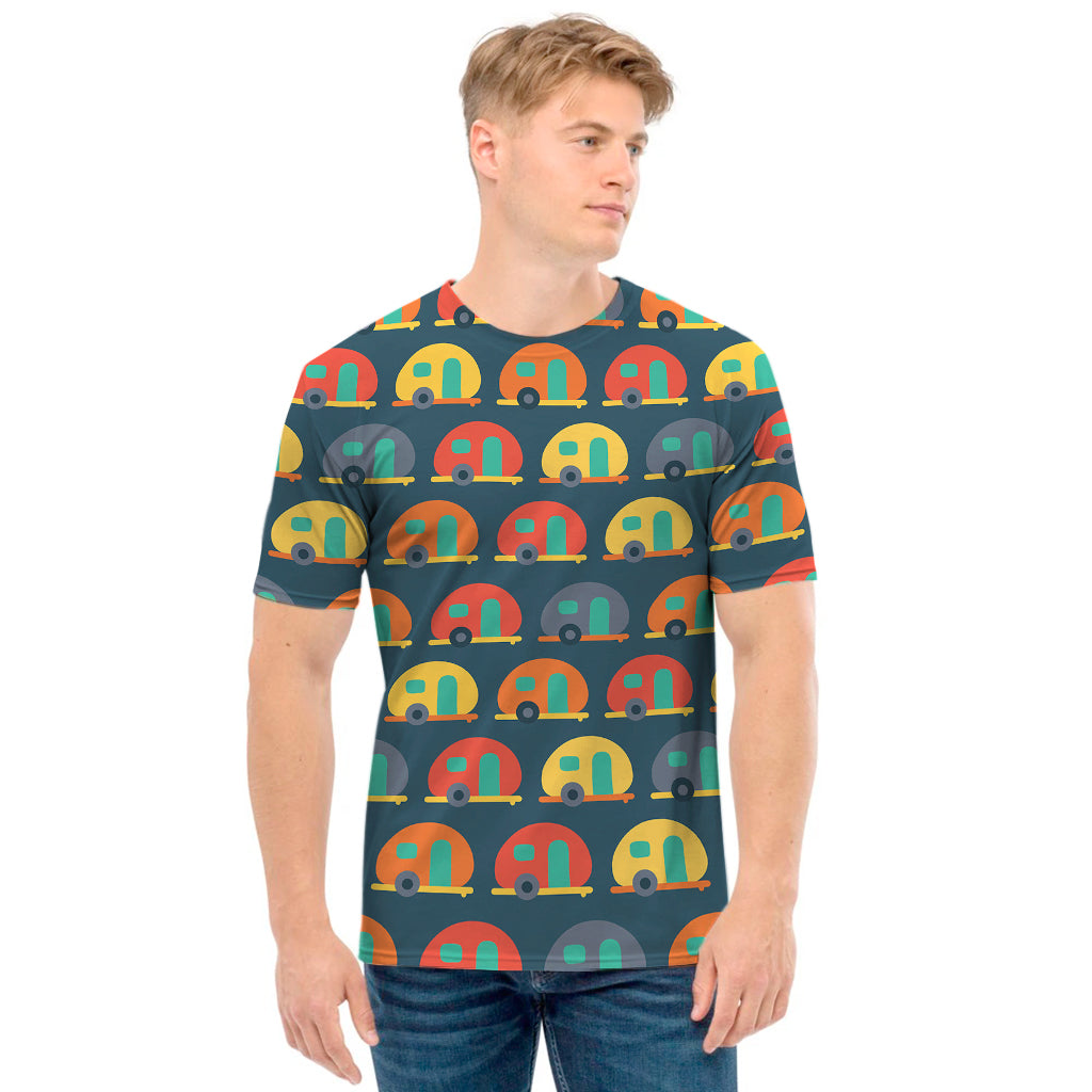 Camping Van Pattern Print Men's T-Shirt