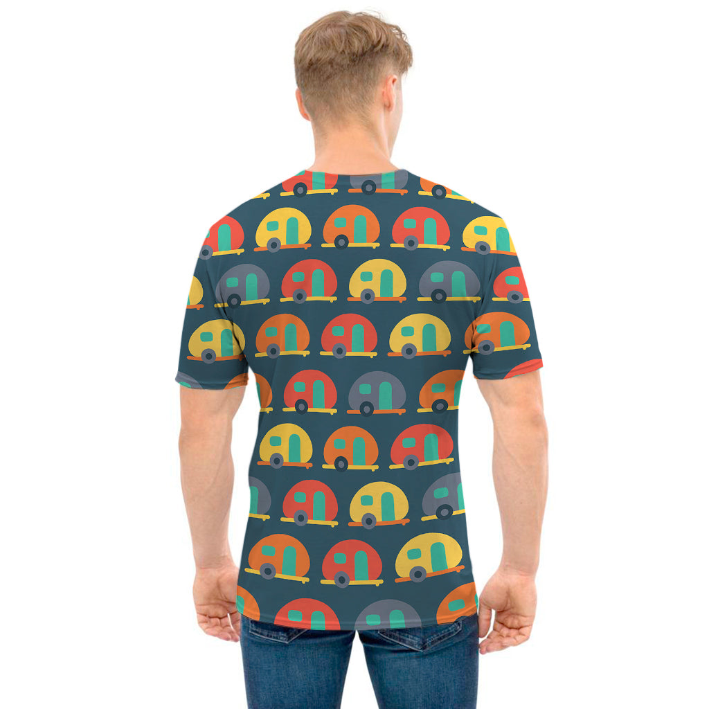 Camping Van Pattern Print Men's T-Shirt