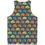 Camping Van Pattern Print Men's Tank Top